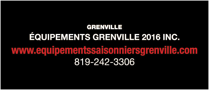 GRENVILLE ÉQUIPEMENTS GRENVILLE 2016 INC  www equipementssaisonniersgrenville com 819-242-3306