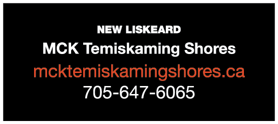 NEW LISKEARD￼ MCK Temiskaming Shores mcktemiskamingshores.ca 705 647 6065