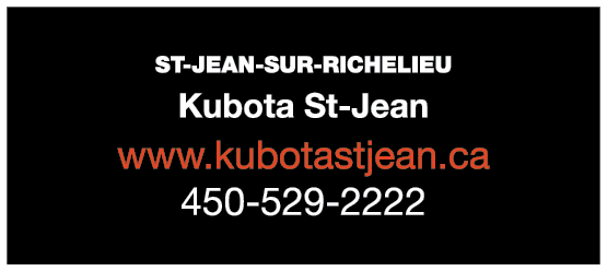 ￼St Jean sur Richelieu Kubota St Jean www.kubotastjean.ca 450 529 2222