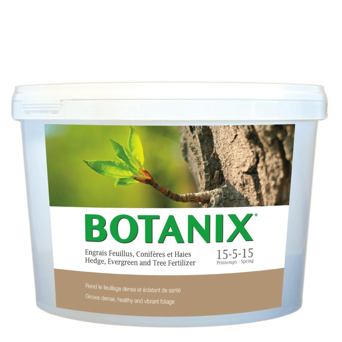  L'engrais BOTANIX pour feuillus, conifères et haies 15-5-15 est conçu spécifiquement pour les arbres et arbustes.