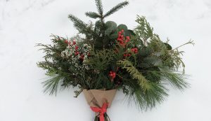 bouquet d'hiver dans décorations de Noël rustiques