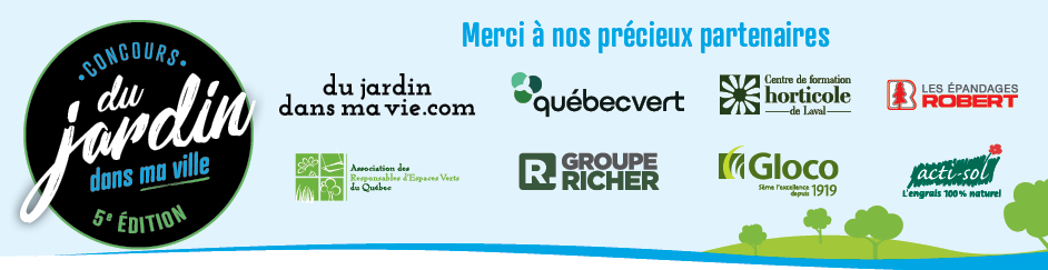 Bannière du concours Du jardin dans ma ville 2025 avec les partenaires